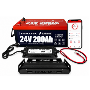 Trolltek™ 24V LiFePO4 Lithium Battery AC Bundle – Charge From 240V Power (AC)