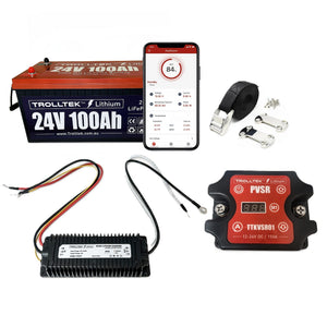 Trolltek™ 24V LiFePO4 Lithium Battery DC Bundle