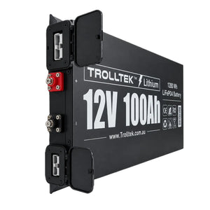 Trolltek™ 12V LiFePO4 Super Slimline Lithium Battery with Bluetooth app