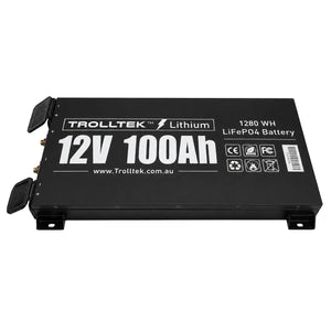 Trolltek™ 12V LiFePO4 Super Slimline Lithium Battery with Bluetooth app