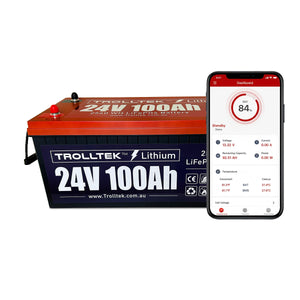 Trolltek™ 24V LiFePO4 Lithium Battery with Bluetooth app