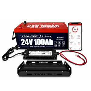 Trolltek™ 24V LiFePO4 Lithium Battery AC Bundle – Charge From 240V Power (AC)