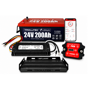 Trolltek™ 24V LiFePO4 Lithium Battery DC Bundle – Charge While Driving (DC)