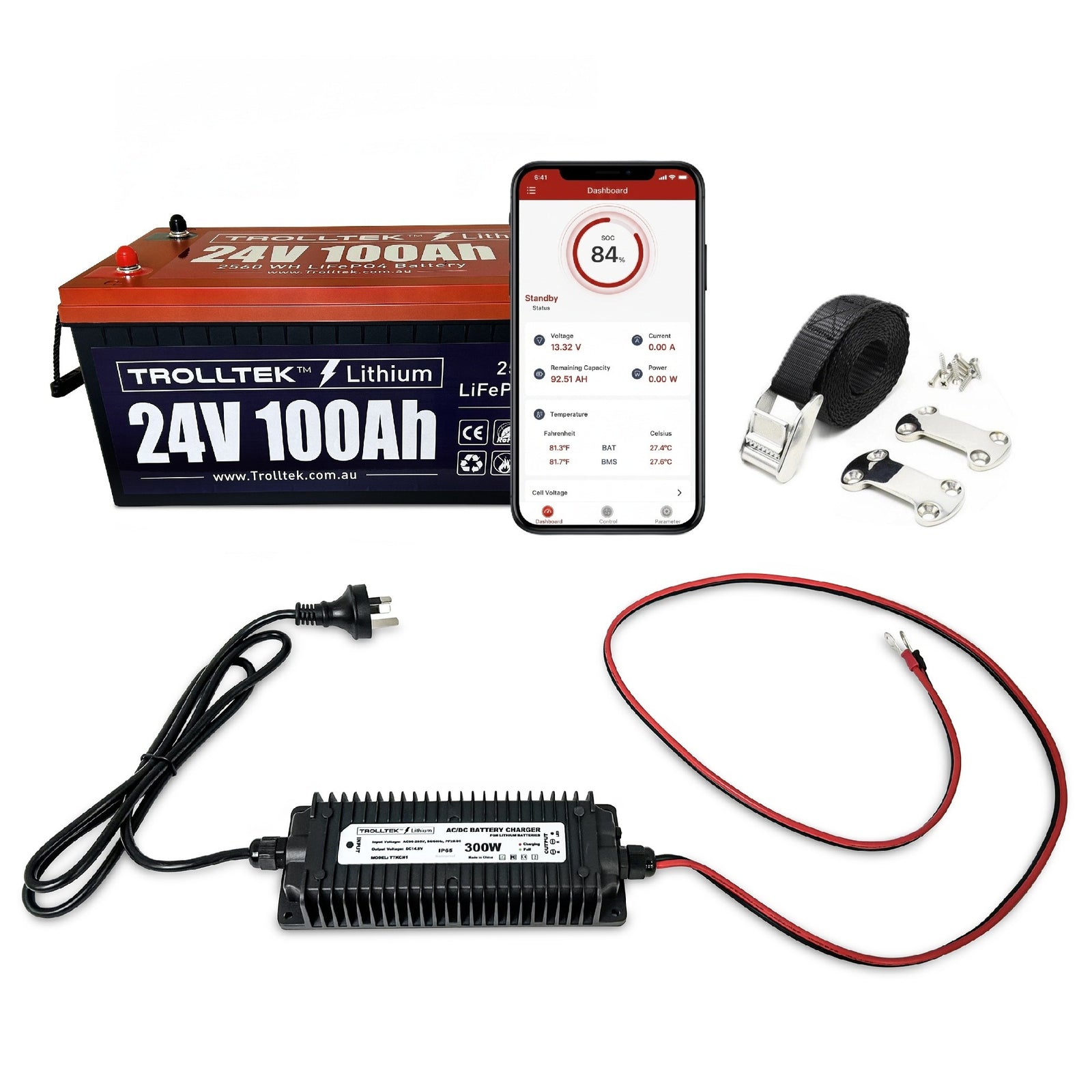 Trolltek™ 24V LiFePO4 Lithium Battery AC Bundle