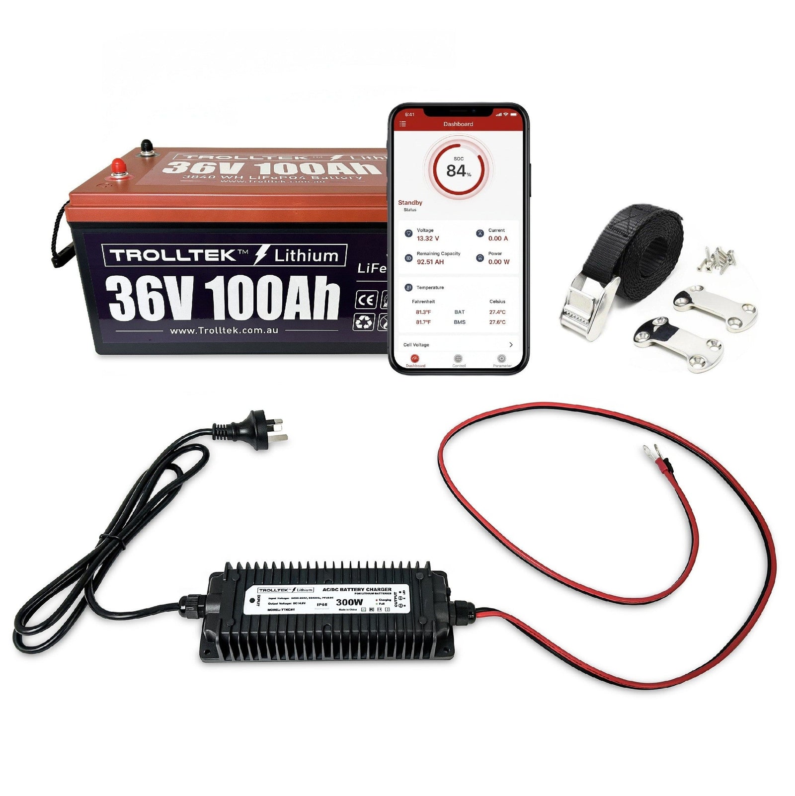 Trolltek™ 36V LiFePO4 Lithium Battery AC Bundle