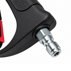 Black Paddock™ 1,450 PSI Wall Mountable Pressure Washer spray gun handle with a metal quick-connect fitting, compatible with 450 PSI pressure washer systems.