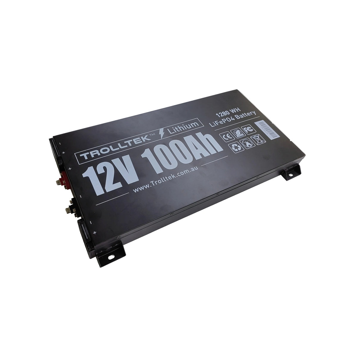 Trolltek™ 12V LiFePO4 Super Slimline Lithium Battery with Bluetooth app