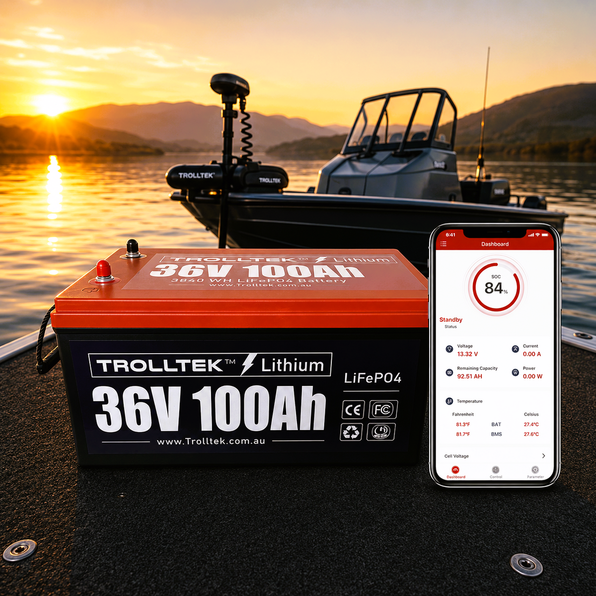 Trolltek™ 36V LiFePO4 Lithium Battery with Bluetooth app