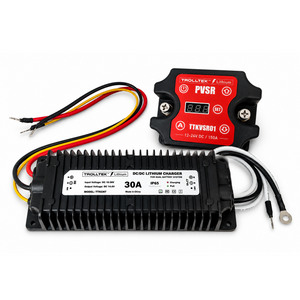 Trolltek™ 12V LiFePO4 Lithium Slimline Battery DC Bundle – Charge While Driving (DC)